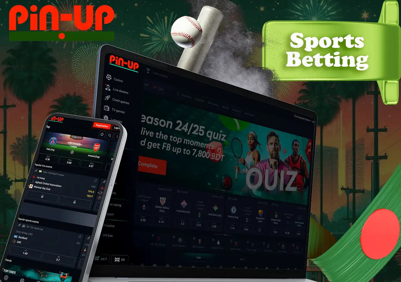 Lots of sporting events for sports betting on Pin-Up